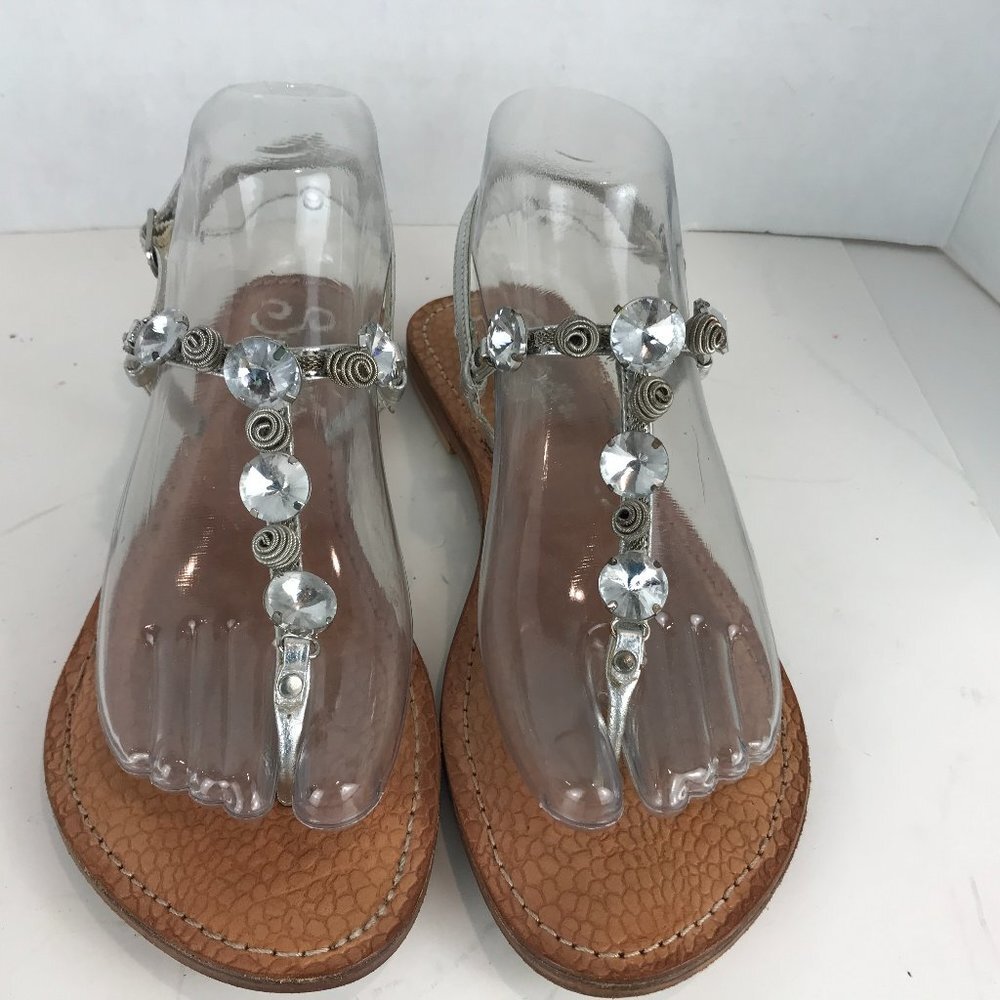Seychelles Silver leather Sandals Size 8